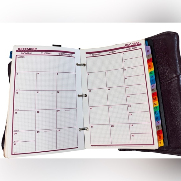 VTG RARE 1982 Claudia Tres Jolie Planner Agenda Book Kilim Carpet w/Leather - Picture 16 of 16